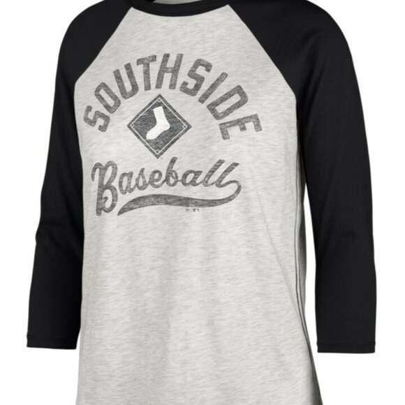 Chicago White Sox '47 Women's City Retro Raglan 3/4 Sleeve T-Shirt Size SM NWT - Picture 2 of 6